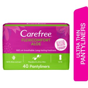 Carefree Daily Panty Liners, FlexiComfort,Aloe, Pack of 40