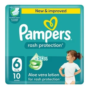 Pampers Rash Protection Diapers Size 6, 13+kg, 10 Count