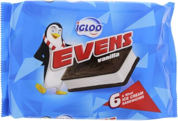 iGloo Evens Vanilla Sandwich Ice Cream, 90ml