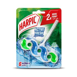 Harpic Active Fresh Water Toilet Cleaner Rim Block Pine Forest 35 g